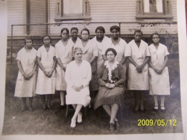 Hunter (right foreground) with members of the PWA's kitchen staff